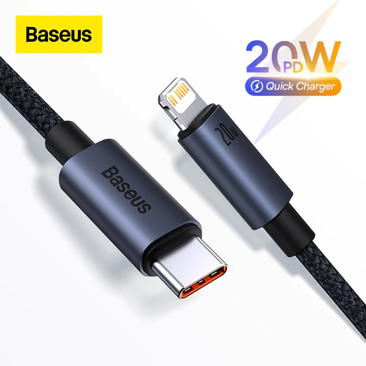 Picture of Baseus PD20W USB C Fast Charging Cable for iPhone 14 13 12 11 Pro Max USB C Data Sync iPhone Cable