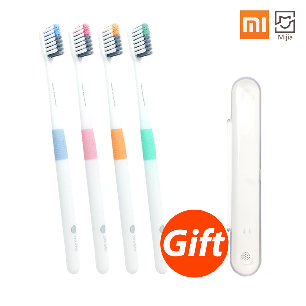 Picture of Xiaomi DR. BEI Toothbrush 4 Colors in 1 Set Dental Deep Cleaning Soft Bristles Adult Toothbrush with 1 Toothbrush Case