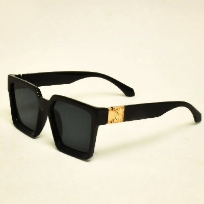 Picture of Stylish Sunglasses for Men - Black and Golden Very Fashionable - Sun Glass For Men