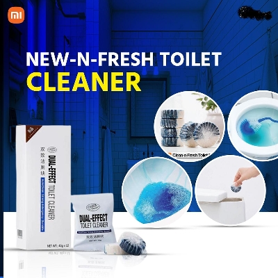 Picture of 12Pcs Clean-N-Fresh Dual-Effect Toilet Block Water-Soluble Blue Bubble Toilet Deep Cleaning Urine Dirt Deodorant And Odor