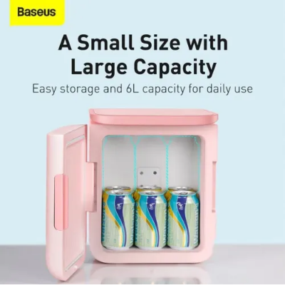 Picture of Baseus 6L Igloo Mini Fridge Cooler and Warmer Refrigerator - Pink