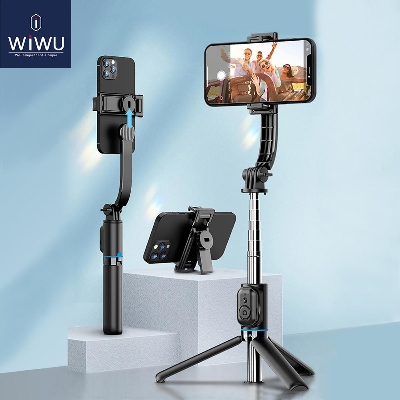 Picture of WiWU Wi-SE001 Detachable Tripod Selfie Stick with Phone Stand - Black