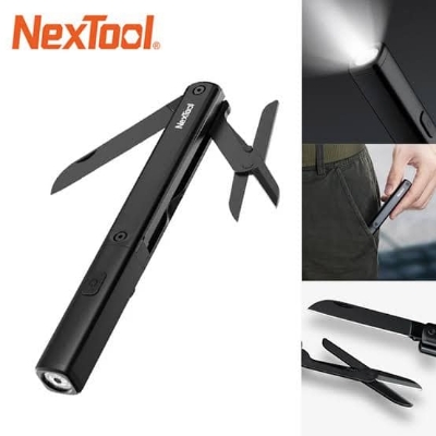 Picture of Xiaomi NexTool Multifunctional Pen Tool N1 3-in-1 USB Rechargeable Flashlight Scissors Knife Portable Mini Outdoors Tools
