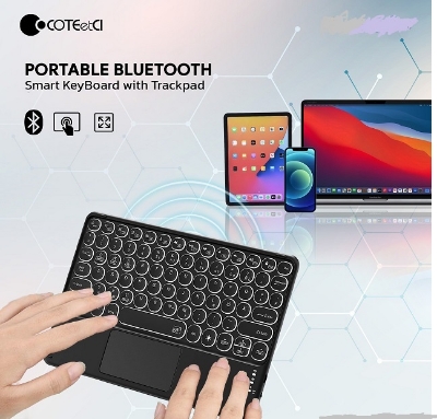 Picture of COTEetCI Bluetooth Smart KeyBoard with Trackpad - Black