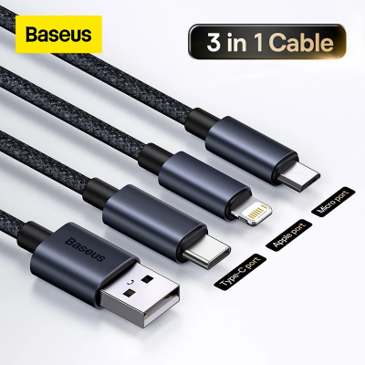 Picture of Baseus Minimalist 3 in 1 M+L+C 3.5A charging cable 1.2m