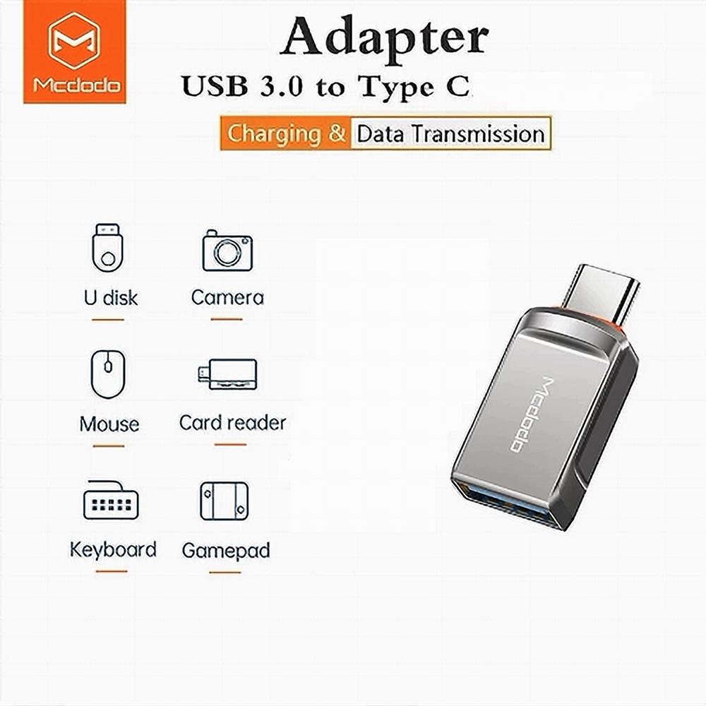 Picture of Mcdodo USB-A to Type-C Mini OTG Adapter - Grey