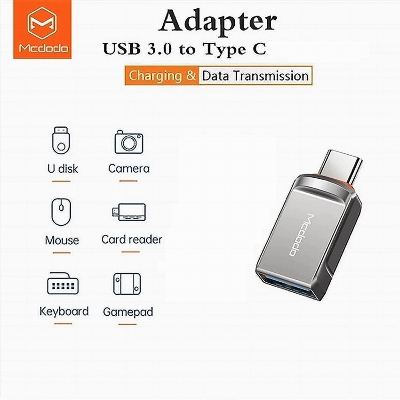 Picture of Mcdodo USB-A to Type-C Mini OTG Adapter - Grey