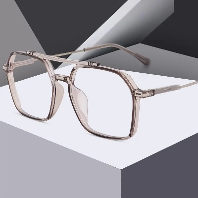 Picture of Retro Trend Anti Blue Light Square Glasses Frame Women Ultralight Computer Optical Eyeglasses Male Elegant Double Bridge Eyewear