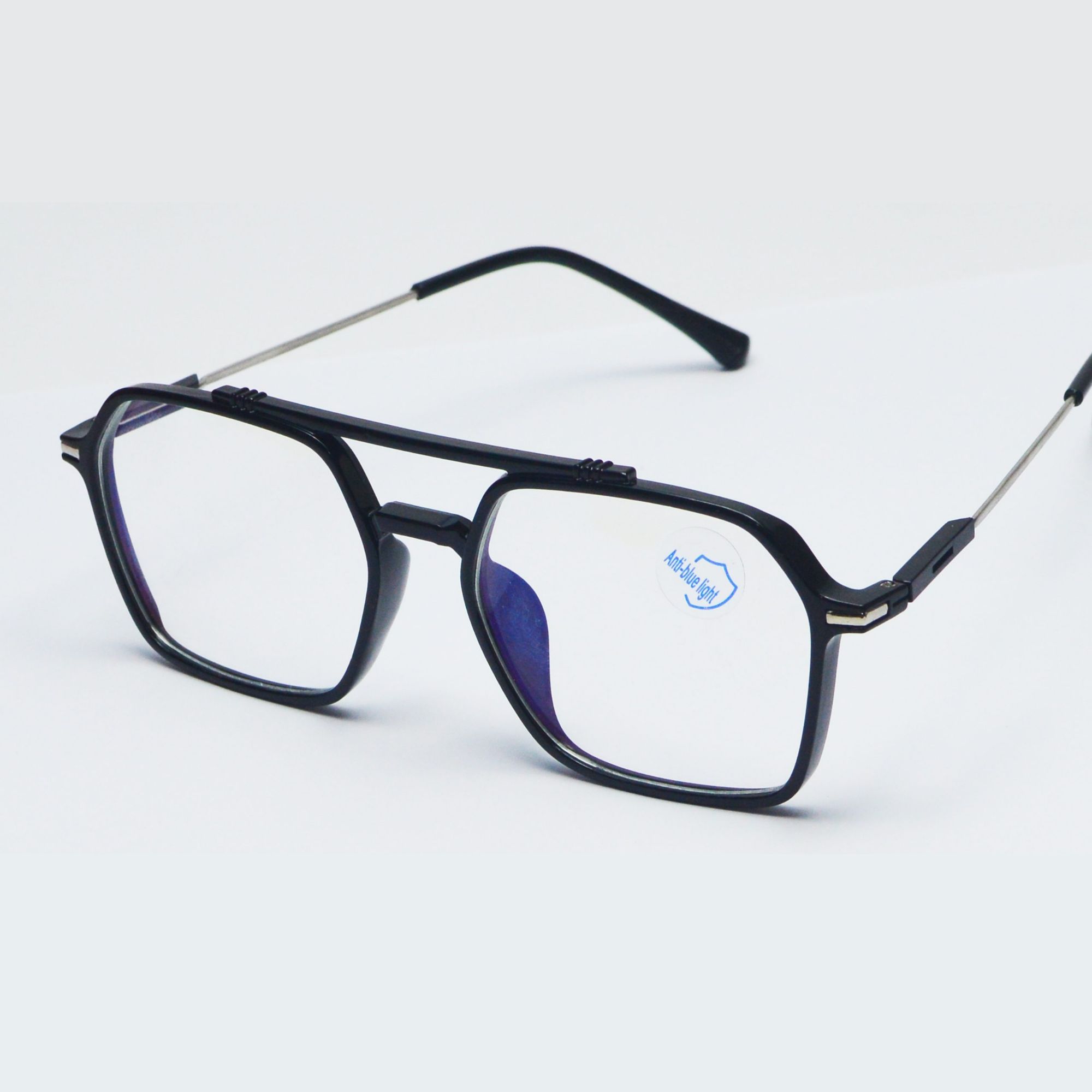 Picture of Retro Trend Anti Blue Light Square Glasses Frame Women Ultralight Computer Optical Eyeglasses Male Elegant Double Bridge Eyewear