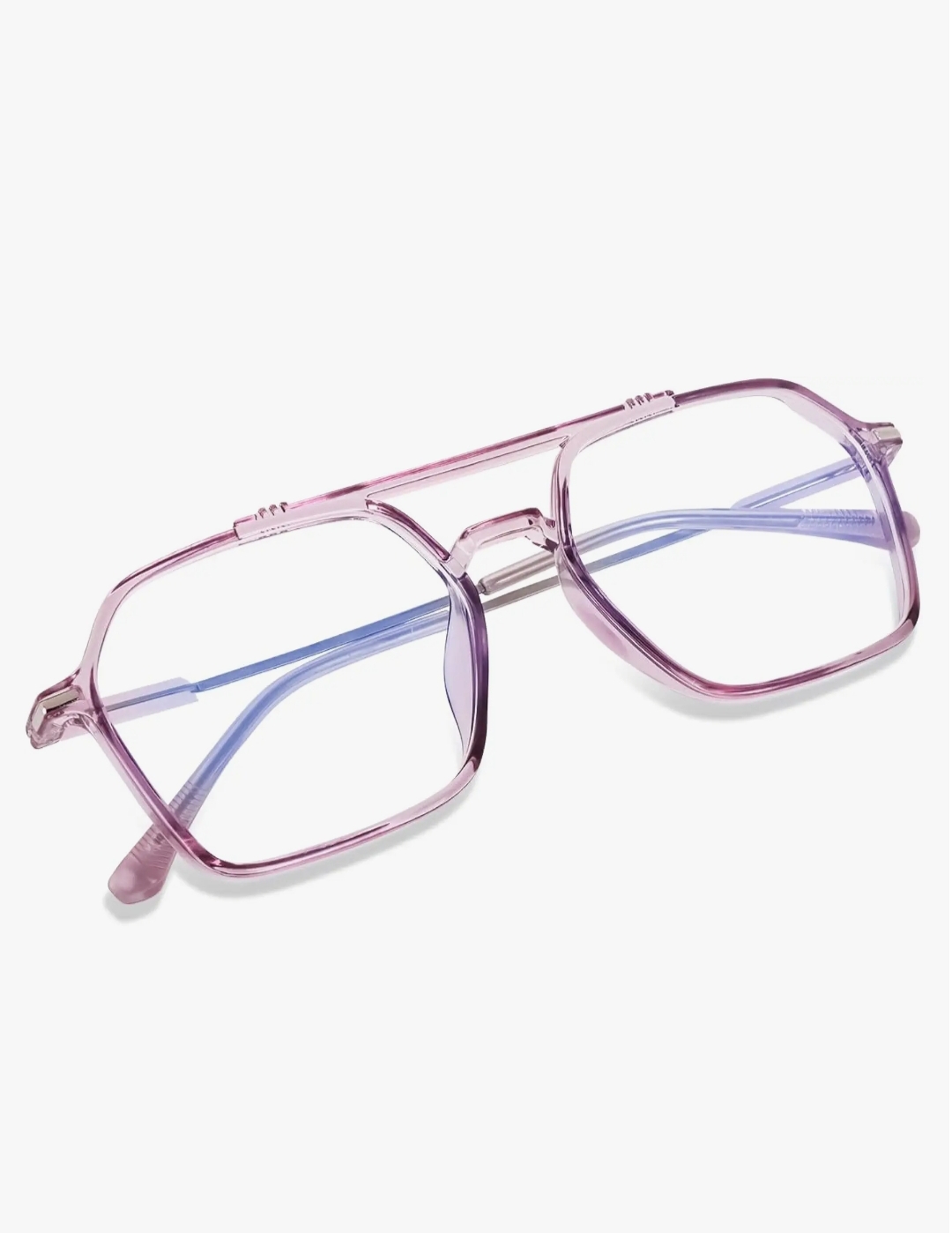 Picture of Retro Trend Anti Blue Light Square Glasses Frame Women Ultralight Computer Optical Eyeglasses Male Elegant Double Bridge Eyewear
