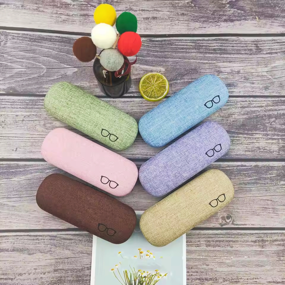 Picture of New Vimiss & Butterfly Printed Matt Hard Shell Eyeglasses Case Soft Linen Fabrics Portable Glasses Sunglasses Box, Hard Shell Glasses Case, Portable Protective Glasses Cover Eyeglasses Holder Box #vimiss