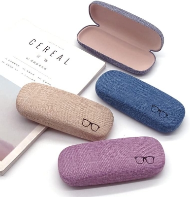 Picture of New Vimiss & Butterfly Printed Matt Hard Shell Eyeglasses Case Soft Linen Fabrics Portable Glasses Sunglasses Box, Hard Shell Glasses Case, Portable Protective Glasses Cover Eyeglasses Holder Box #vimiss