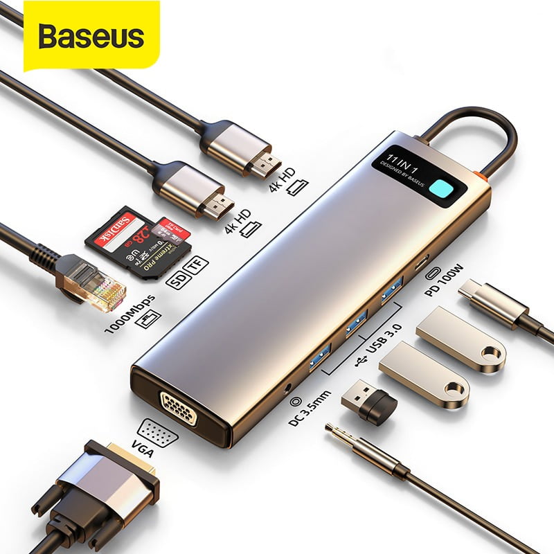 Picture of Baseus Metal Gleam Series 11-in-1 Multifunctional Type-C HUB Docking Station