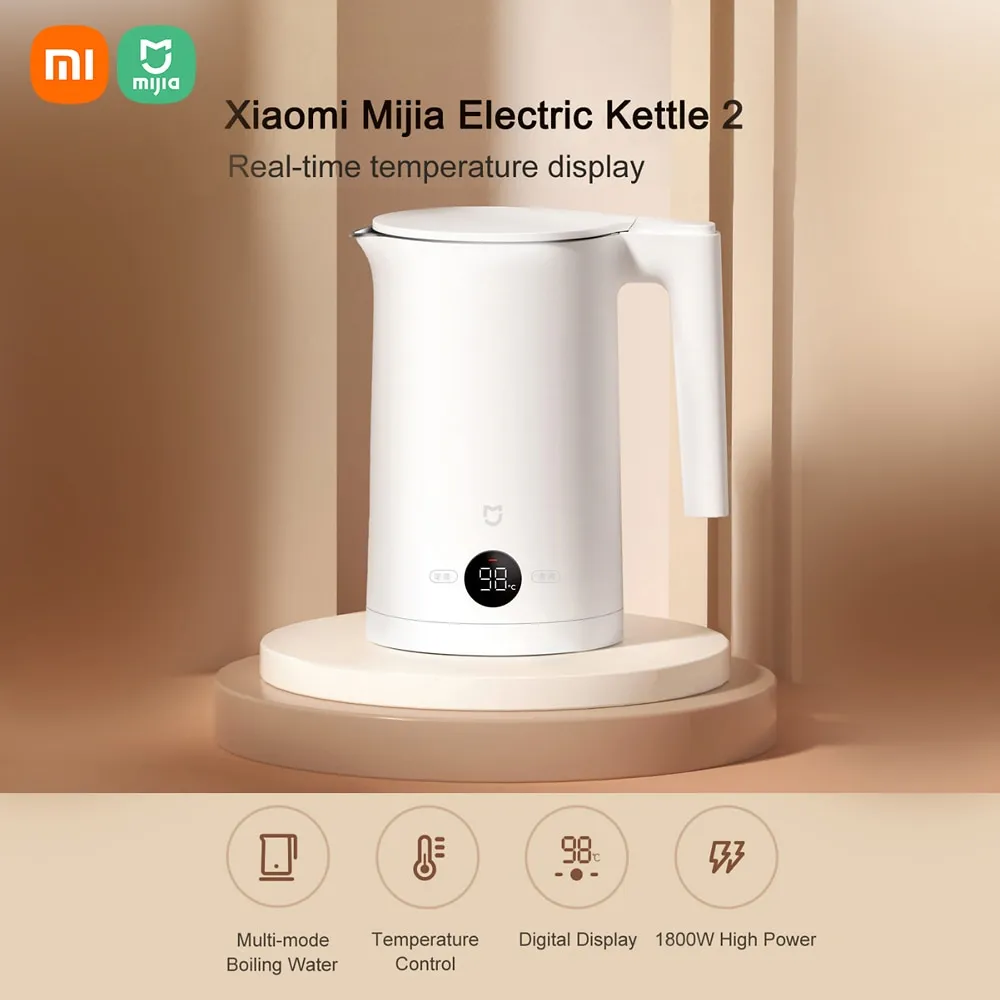Picture of Xiaomi Mijia Electric Kettle 2 MJHWSH03YM Smart Temperature Constant Boiling Water Electric Water Kettle Teapot With Temperature Display - White