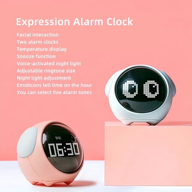 Picture of Xiaomi Cute Expression Alarm Clock - Pink