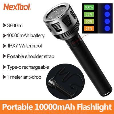 Picture of Xiaomi Nextool 10000mAh Seaching Flashlight 3600lm 450m 5 Modes Waterproof LED light Type-C Rechargeable Torch for Camping