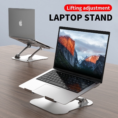 Picture of Foldable Aluminum Laptop Stand, Ergonomic Adjustable Note-book Stand, Riser Holder Computer Stand