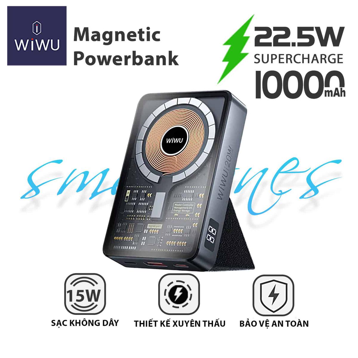 Picture of WiWU Magnetic Transparent 10000mAh 22.5w Power Bank