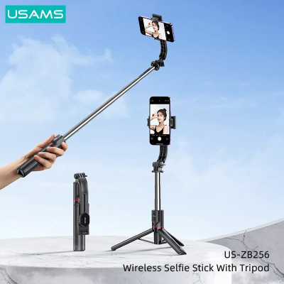 Picture of USAMS US-ZB256 Wireless Selfie Stick with Tripod - BLACK