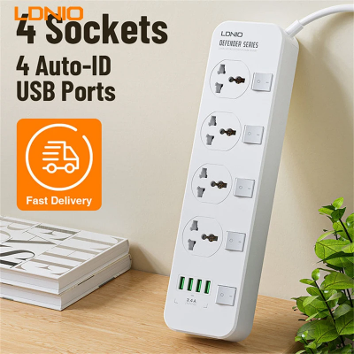 Picture of LDNIO Power Socket SE4408 (4xUSB, 4 sockets) - White