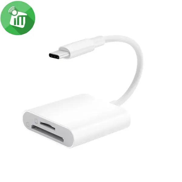 Picture of COTEetCI 33019 USB-C 2 in 1 Card Reader - White