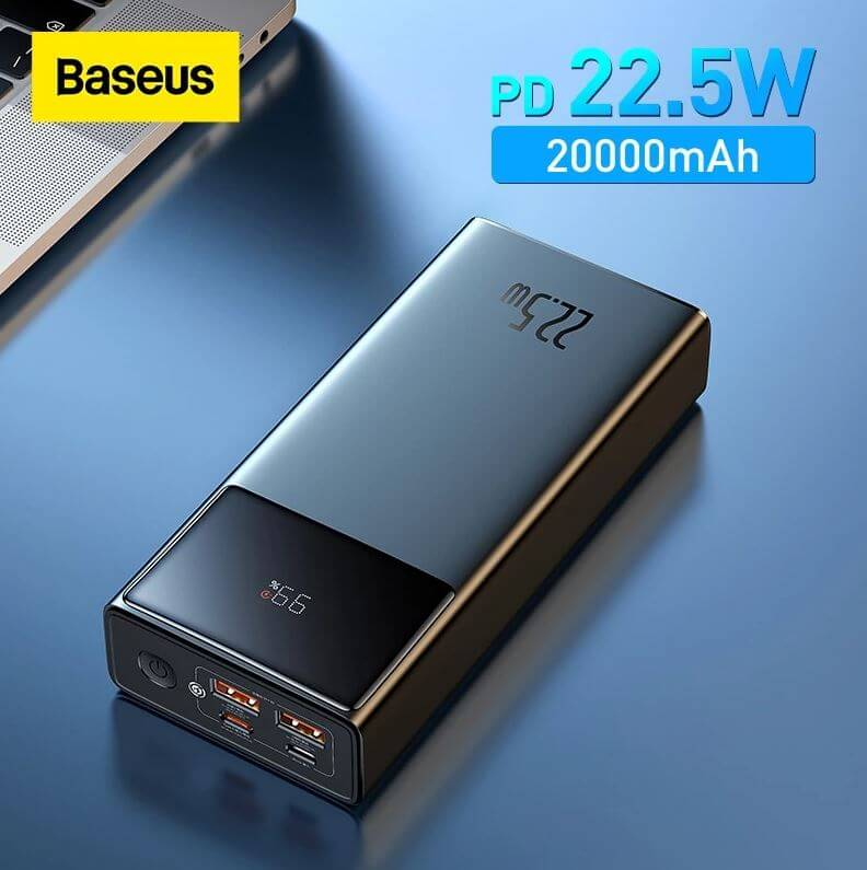 Picture of Baseuss Power Bank 20000mAh 22.5W Star-Lord Digital Display Fast Charge with  USB to Type-C 3A 0.3m Black Cable