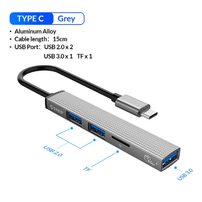 Picture of O RICO  AH-13  TYPE C TO USB 3.0 HUB - Grey