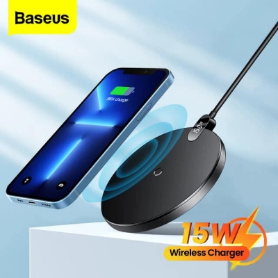 Picture of Baseus 15W Digital LED Display Gen 2 Wireless Charger With 1.5 m charge cable Supports Samsung S21 S20 Huawei P50 Pro For iiPhone 12.13