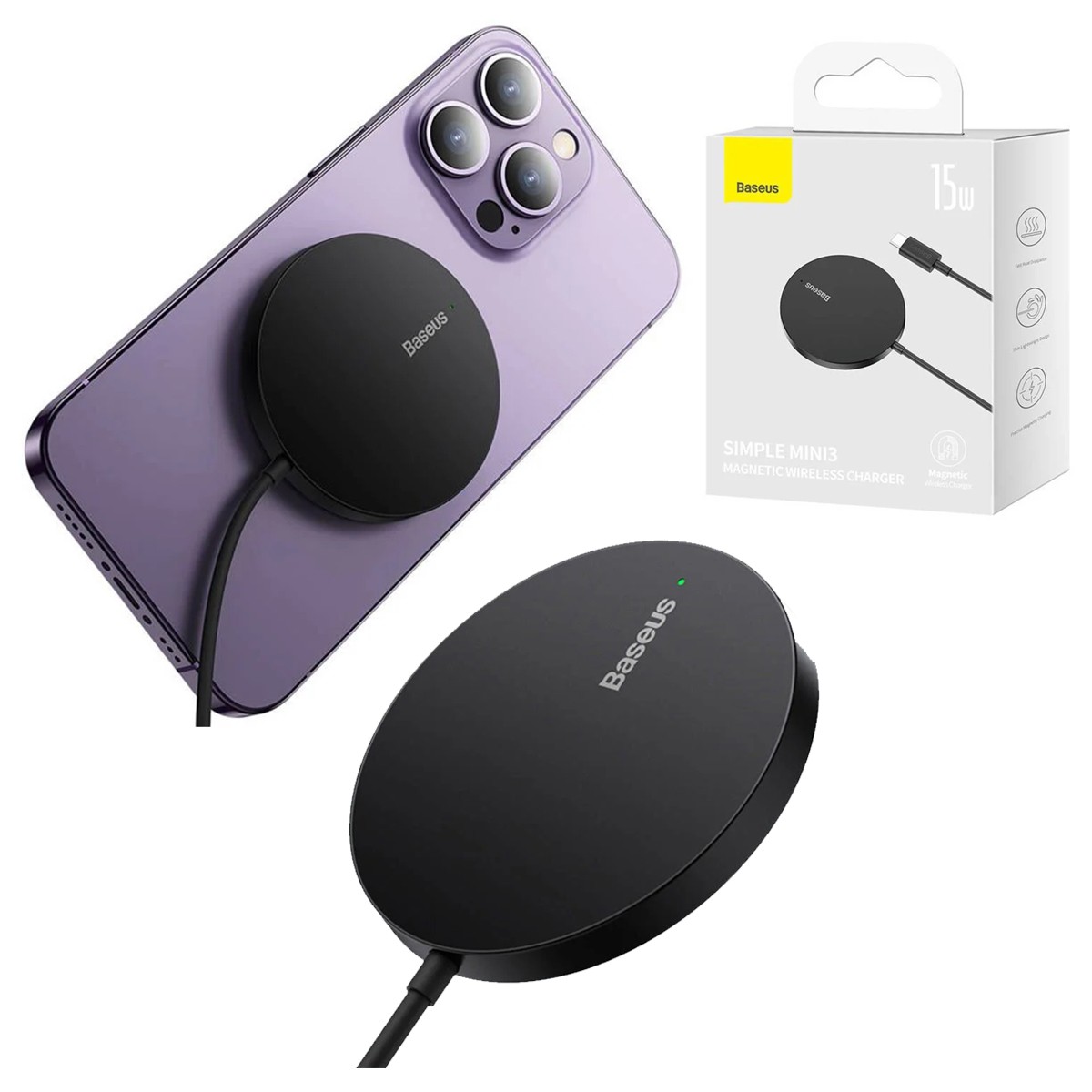 Picture of Baseus Simple Mini3 15w Magnetic Wireless Charger