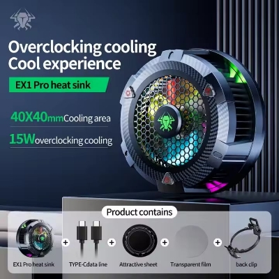 Picture of PLEXTONE EX1 PRO Radiator Fans with RGB Light Portable Mobile Cooler with Semiconductors Phone Cooler for Gaming