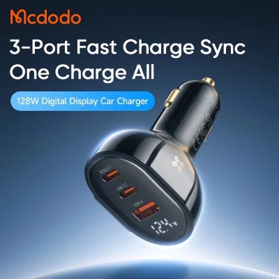Picture of MC_DODO CC-445 128W Car Charger PD3.0 + QC 30W Super Fast Quick Charging Digital Display