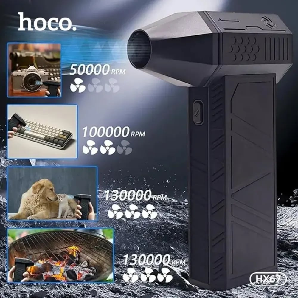 Picture of Hoco HX67 Ultra Hight Speed Portable Fan with External Power 3000mAh Battrey
