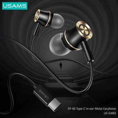 Picture of Usams US-SJ482 Type-C In-Ear Metal Earphone - Black