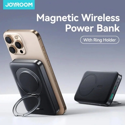 Picture of Joyroom JR-PBM12 22.5W 10000mAh Magnetic Wireless Power Bank with Ring Holder
