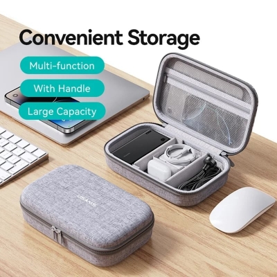 Picture of USAMS Jane05 10.6 Inch Storage Bag for Data Cable Earphone Power Bank EVA Hard Shell Digital Accessories Carrying Pouch