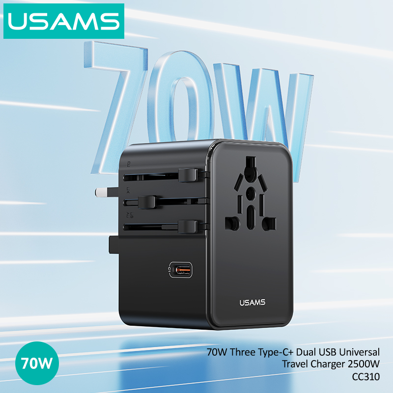 Picture of USAMS CC310 70W Three Type-C and Dual USB-A Ports Universal Travel Charger
