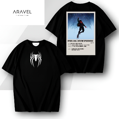 Picture of Premium Spider-Man Into The Spiderverse T-Shirt | Black Drop Shoulder | Iconic Movie Design | Casual Wear