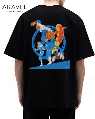 Picture of Premium Men's Fantastic Four T-Shirt - Black Edition by Aravel Clothing Brand