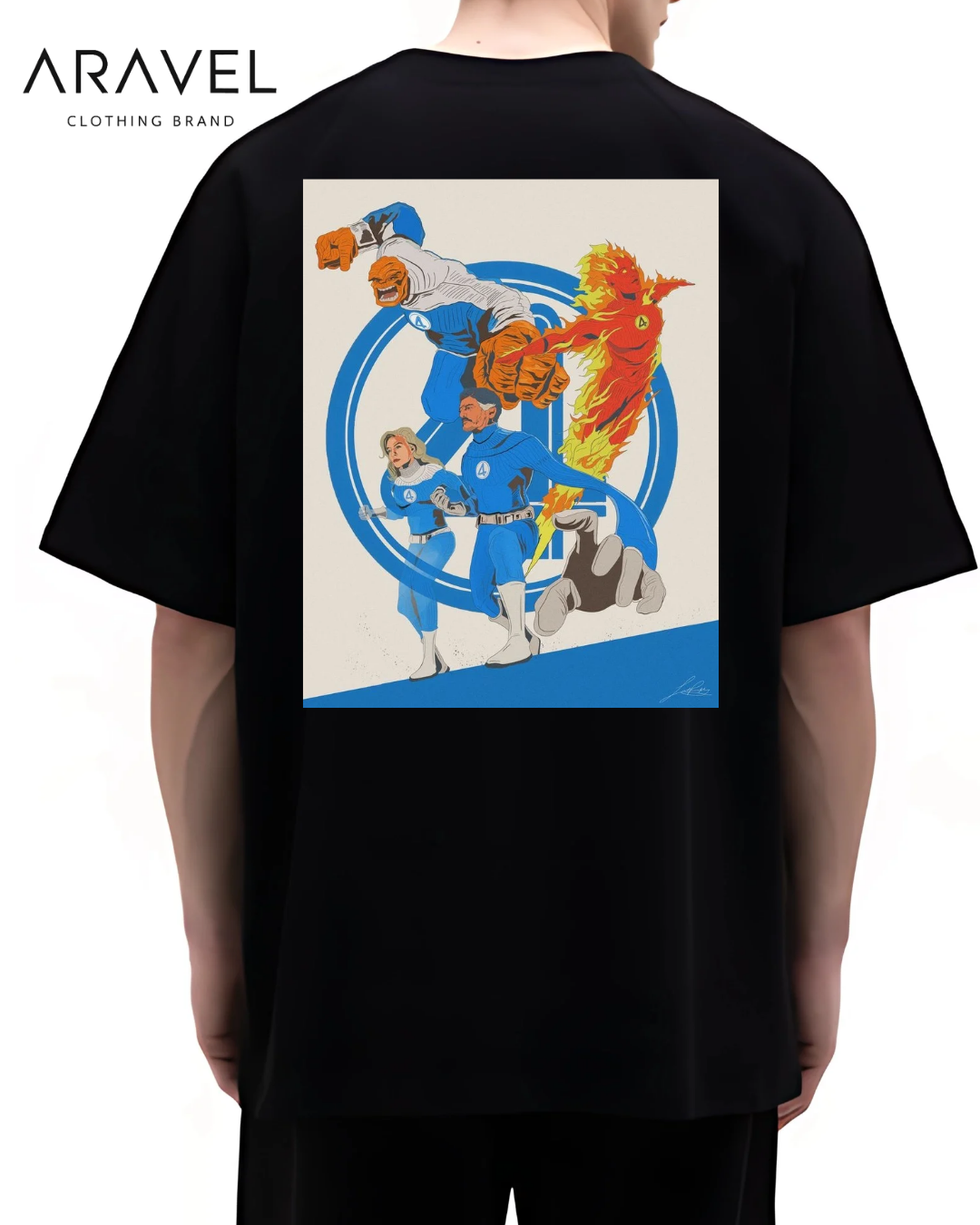 Picture of Premium Men's Fantastic Four T-Shirt - Black Edition by Aravel Clothing Brand