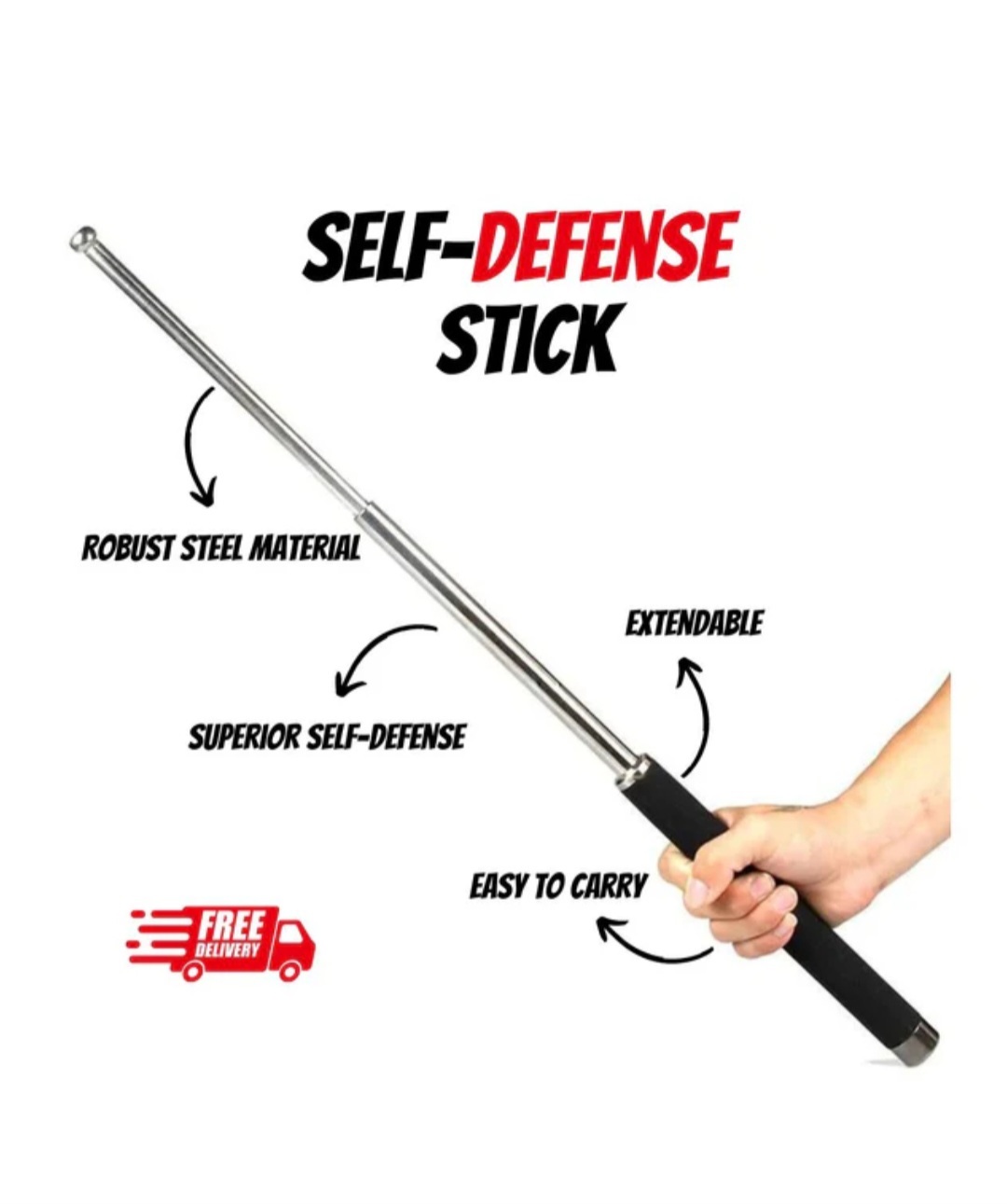 Picture of Self Defense Stick or Hand Pointer Extendable Telescopic Retractable Pointer