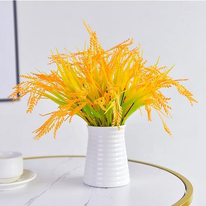 Picture of Artificial Rice Ears 35 Heads Artificial Plant Plastic Rice Paddy Wedding Decoration Dance Props