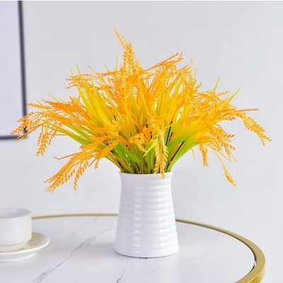 Picture of Artificial Rice Ears 35 Heads Artificial Plant Plastic Rice Paddy Wedding Decoration Dance Props