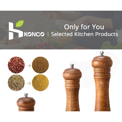 Picture of Wood Pepper and Salt Grinder -(Wooden) - Material: Wood and Metal-Grind for Home Flavour Use to easy 6 inch,8 inch