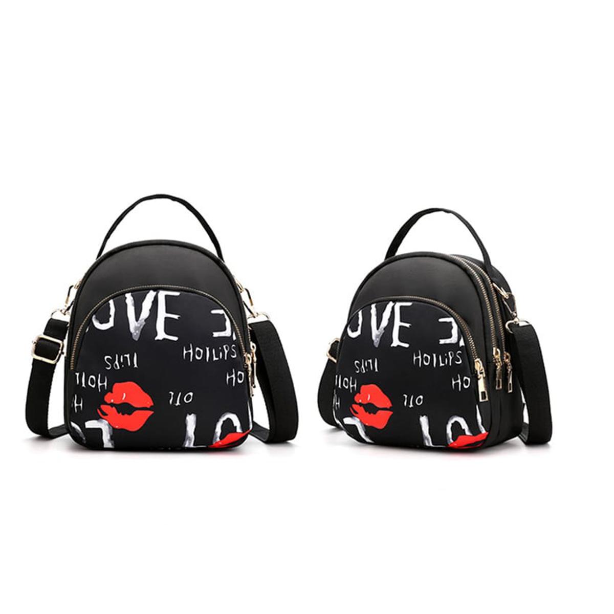 Picture of Yogodlns Trendy New Nylon Backpack For Women Multifunction Shoulder Crossbody Bag Printing Waterproof Rucksack Travel Lady Pack