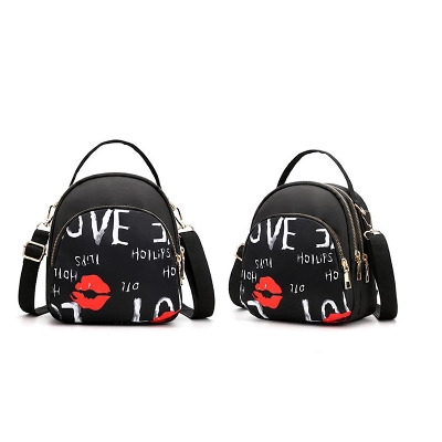 Picture of Yogodlns Trendy New Nylon Backpack For Women Multifunction Shoulder Crossbody Bag Printing Waterproof Rucksack Travel Lady Pack