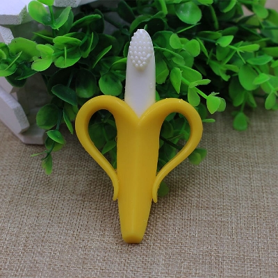 Picture of Children's Banana Teether Molar Sticks Bites Food Grade Silicone Fruit Teether Baby Training Toothbrush Dropshipping