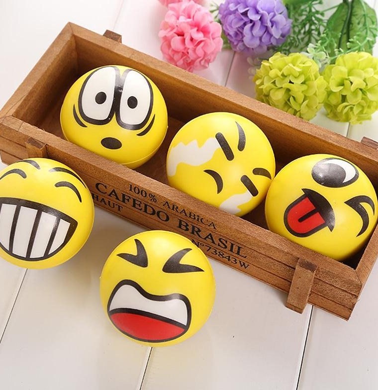Picture of 6.3 Cm Stress Ball Emoji Squeeze Ball Exercise Stress Ball Pu Rubber Toy - 1 Pcs100