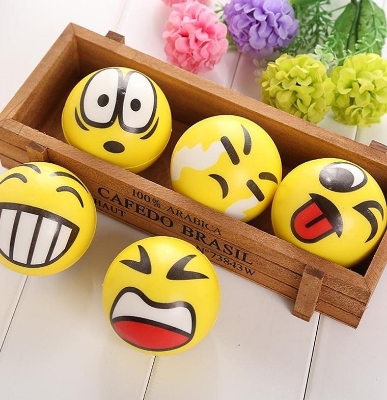 Picture of 6.3 Cm Stress Ball Emoji Squeeze Ball Exercise Stress Ball Pu Rubber Toy - 1 Pcs100