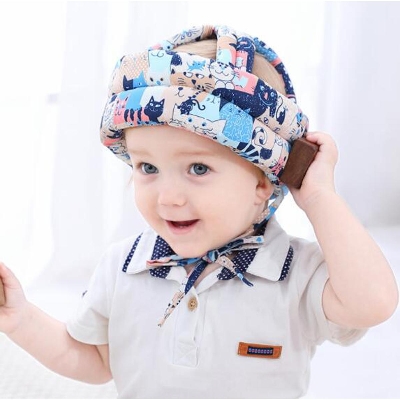Picture of Toddler Walking Safety Helmet Head Protector Adjustable Baby Infant No Bumps Head Protector Cushion Bumper Bonnet Kids Anti-Fall Safety Cap Hat for Walking Crawling Playing, 6-36 M