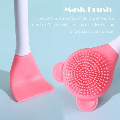 Picture of 1Pcs Bear Silicone Double Head Facial Mask Brush Mask Adjusting Beauty Mud Film Facial Brush Makeup Tools Blackhead Removal